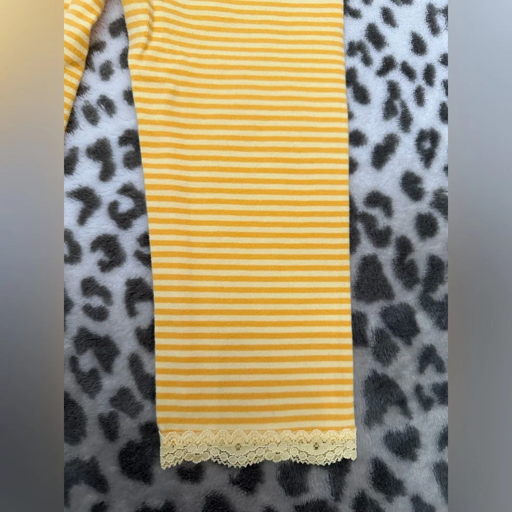 babyGap Striped Leggings with Lace Trim in Yellow Size Toddler 3 Years